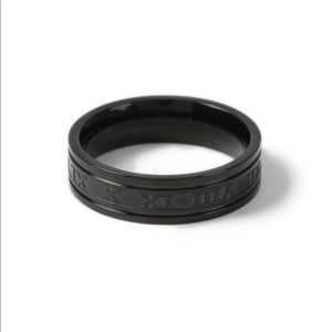 TOPMAN BLACK STAINLESS STEEL RING